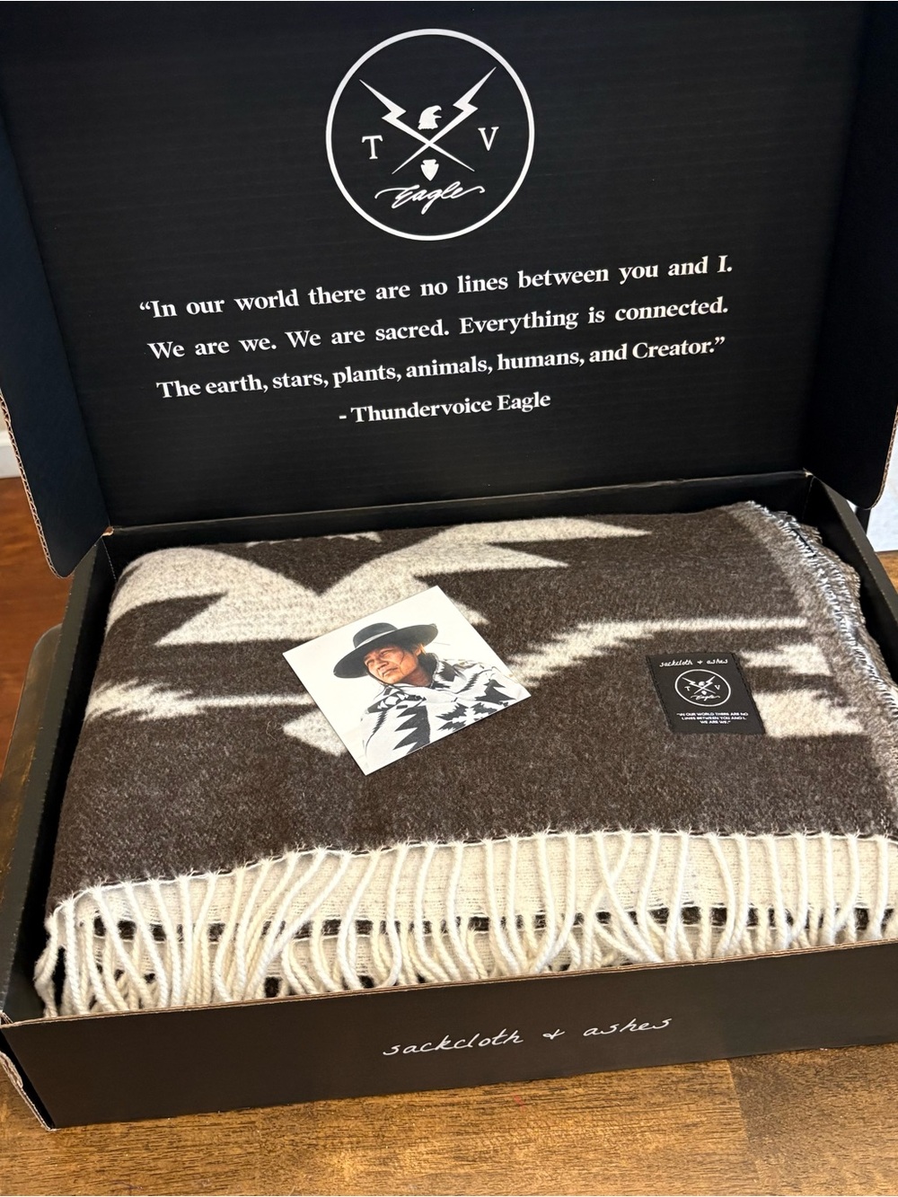 Sackcloth & Ashes Black and White Heritage Throw Blanket